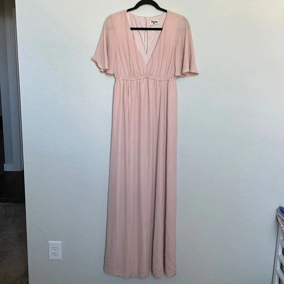 Show Me Your Mumu Pink V Neck Flowy Maxi Dress - Picture 2 of 8